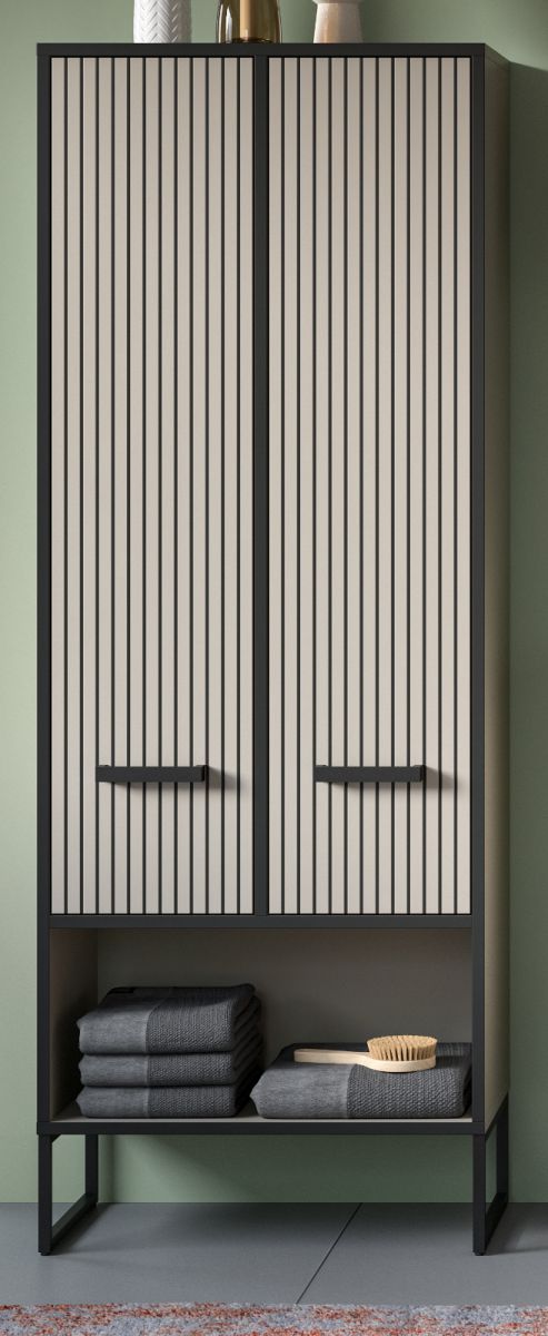 Badezimmer Hochschrank Scana in sand 59 x 159 cm