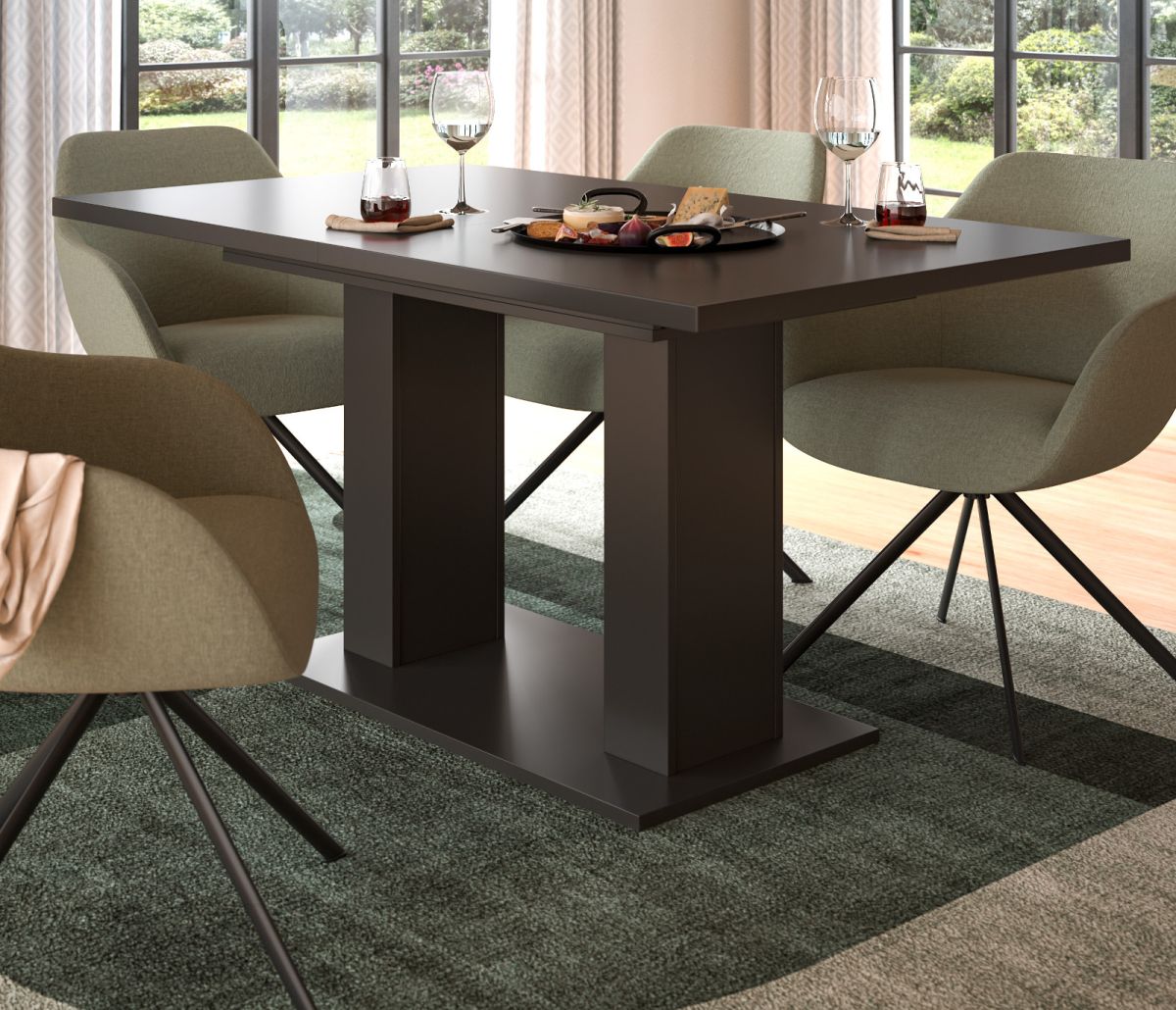 Esstisch Home-X in grau ausziehbar 150 - 190 cm