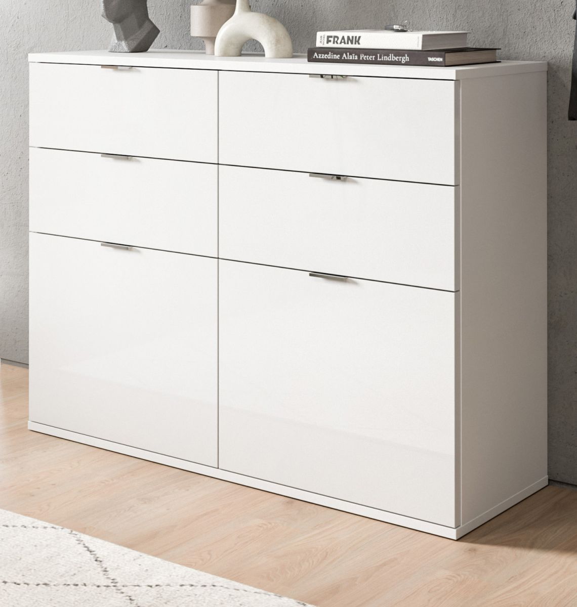 Kommode SystemX in weiß Hochglanz 110 cm