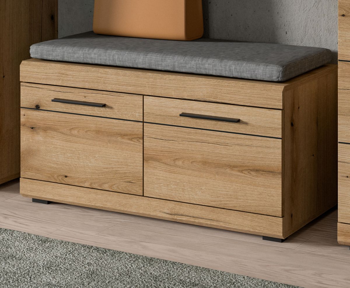 Garderobe Sitzbank Shawn in Evoke Eiche 90 cm