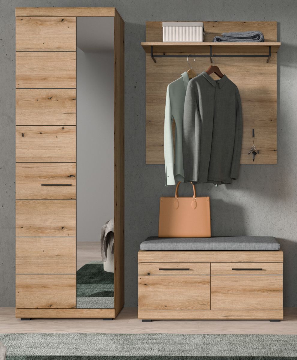 Garderobe Set 3-tlg. Shawn in Evok Eiche 167 cm