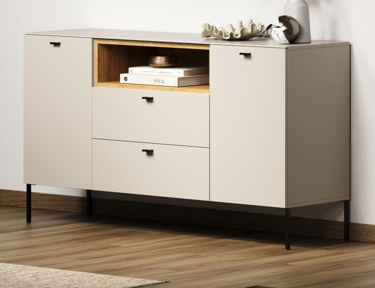 Sideboard Sao Paulo in Sand und Eiche 154 cm