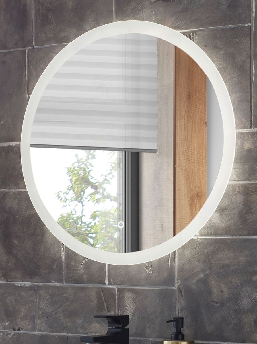 Badezimmer Spiegel Glide mit LED Beleuchtung rund 60 cm