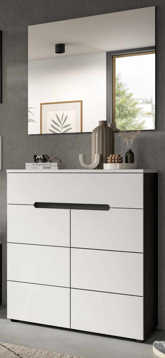 Garderobe Set 2-tlg. Cooper in weiß und grau 80 cm