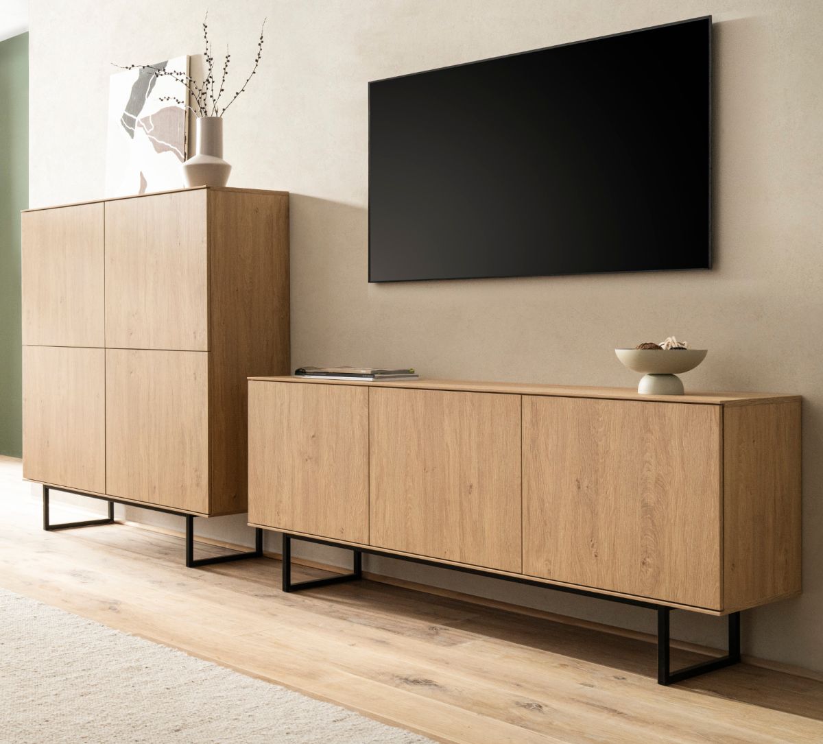 Wohnwand Breda in Eiche 280 x 137 cm