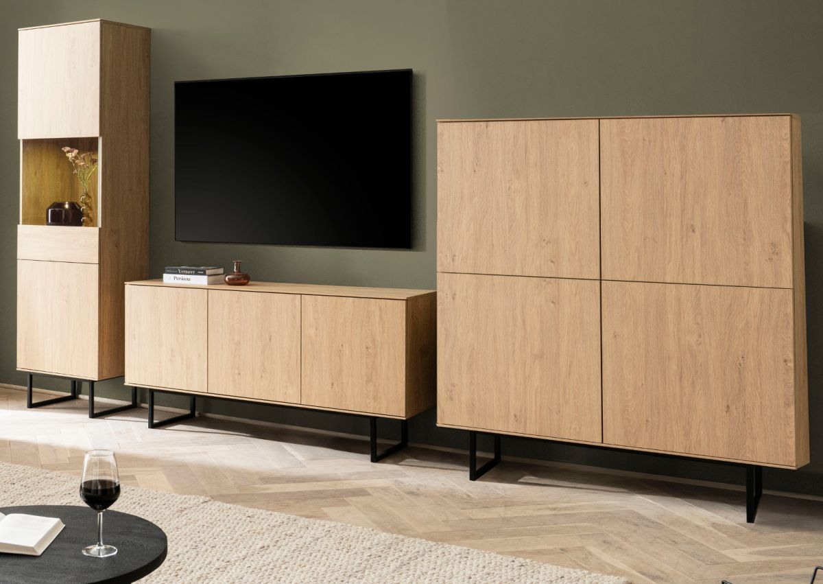 Wohnwand Breda in Eiche 350 x 200 cm