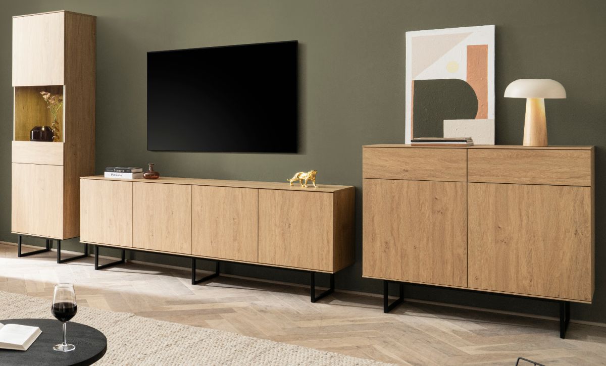 Wohnwand Breda in Eiche 400 x 200 cm