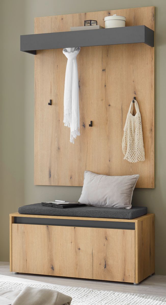 Garderobe Set 3-tlg. Center in Eiche 100 x 200 cm