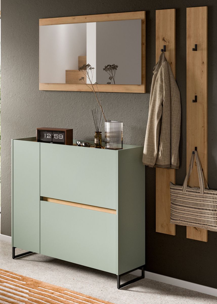 Garderobe Set 4-tlg. Borga in salbei und Eiche 172 cm