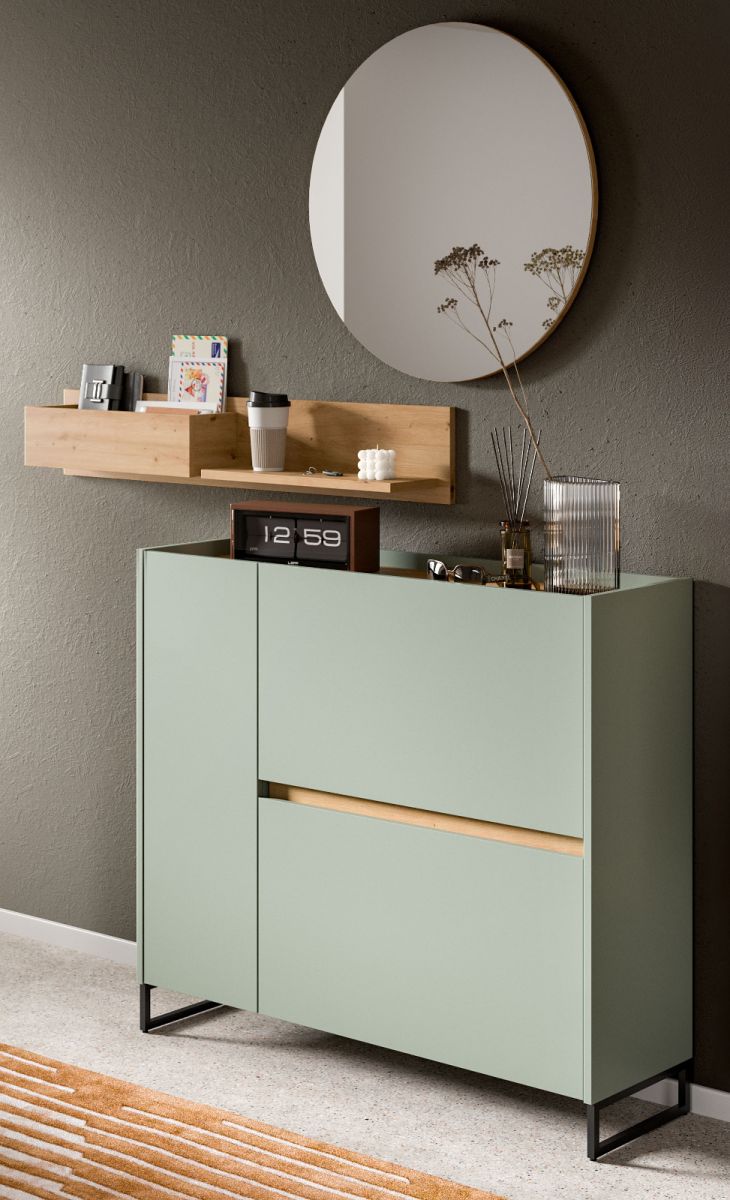 Garderobe Set 3-tlg. Borga in salbei und Eiche 140 cm