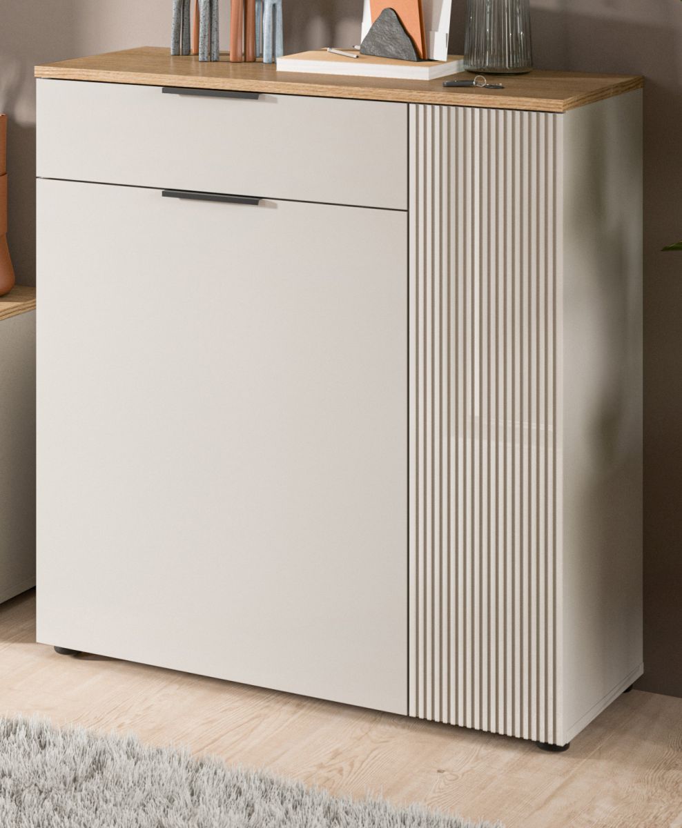 Schuhschrank Skid in kaschmir und Eiche 80 x 88 cm