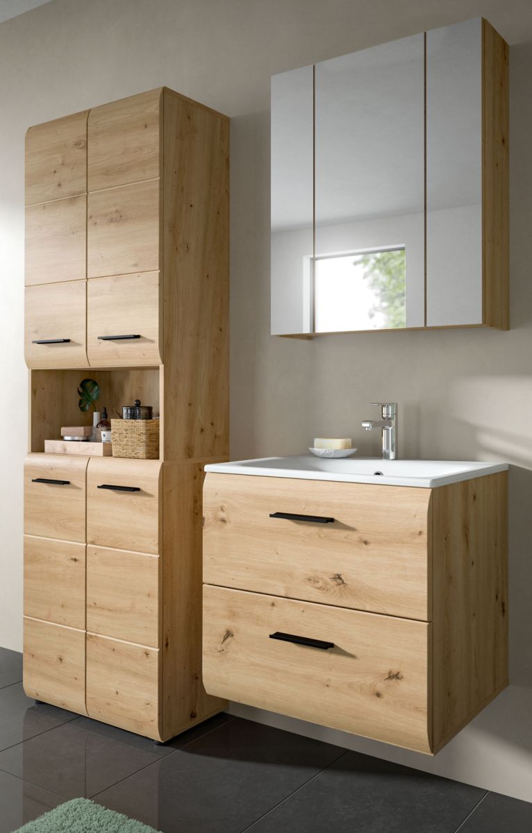 Badmöbel Set Cover in Eiche 3-teilig 135 cm