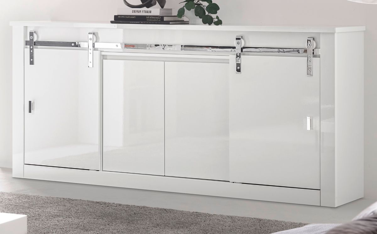 Sideboard Miami in weiß Hochglanz 201 x 92 cm