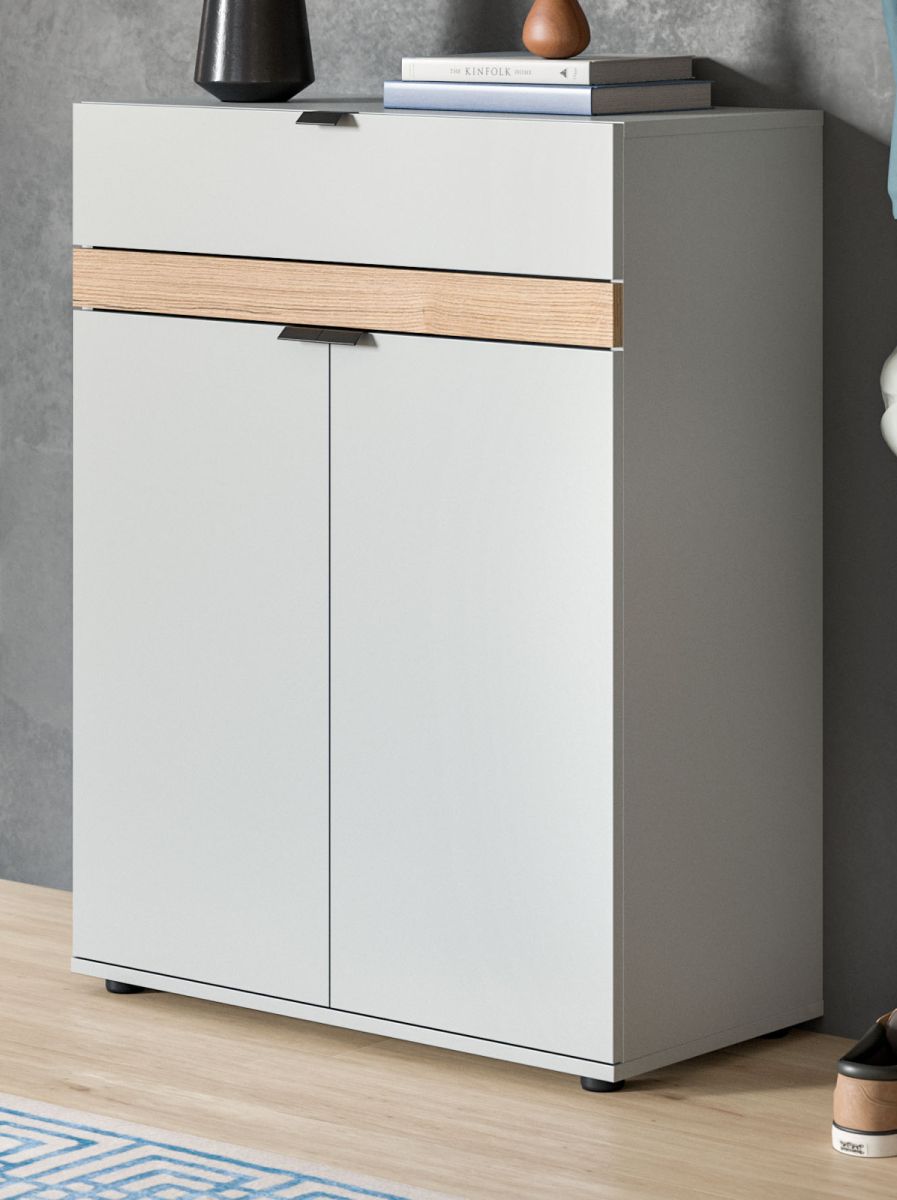 Schuhschrank Janko in grau und Eiche 75 x 98 cm