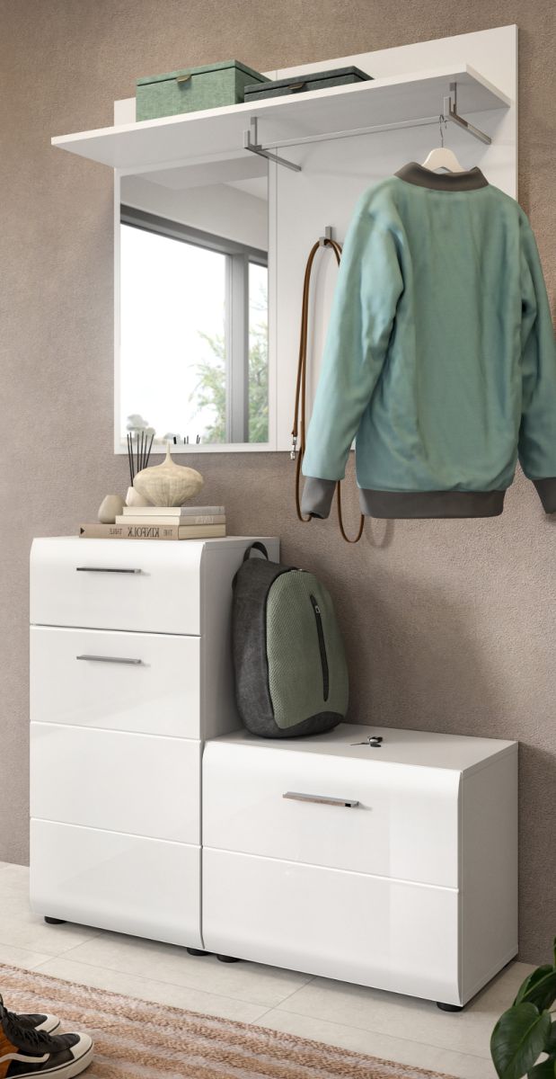Garderobe Set Cover in weiß Hochglanz 98 x 191 cm
