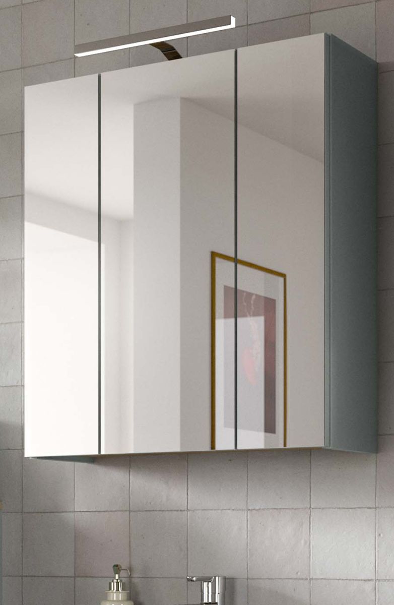 Badezimmer Spiegelschrank Luna in grün 60 cm