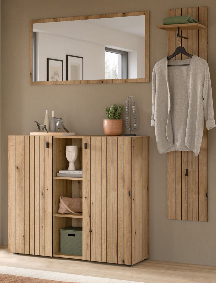 Garderobe Set 3-tlg. Loreno in Eiche 152 cm