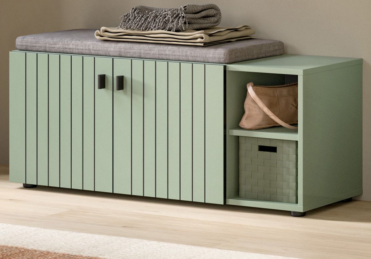 Garderobe Sitzbank Loreno in grün 106 cm