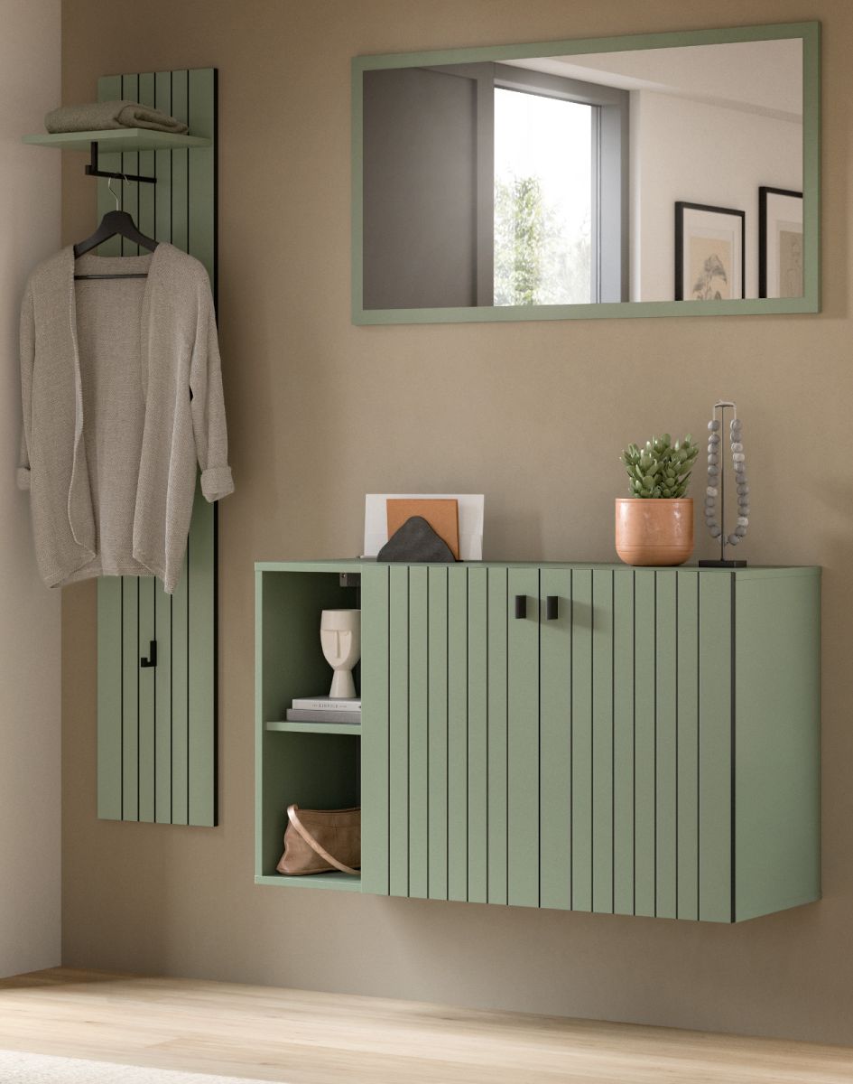 Garderobe Set 3-tlg. Loreno in grün 152 cm