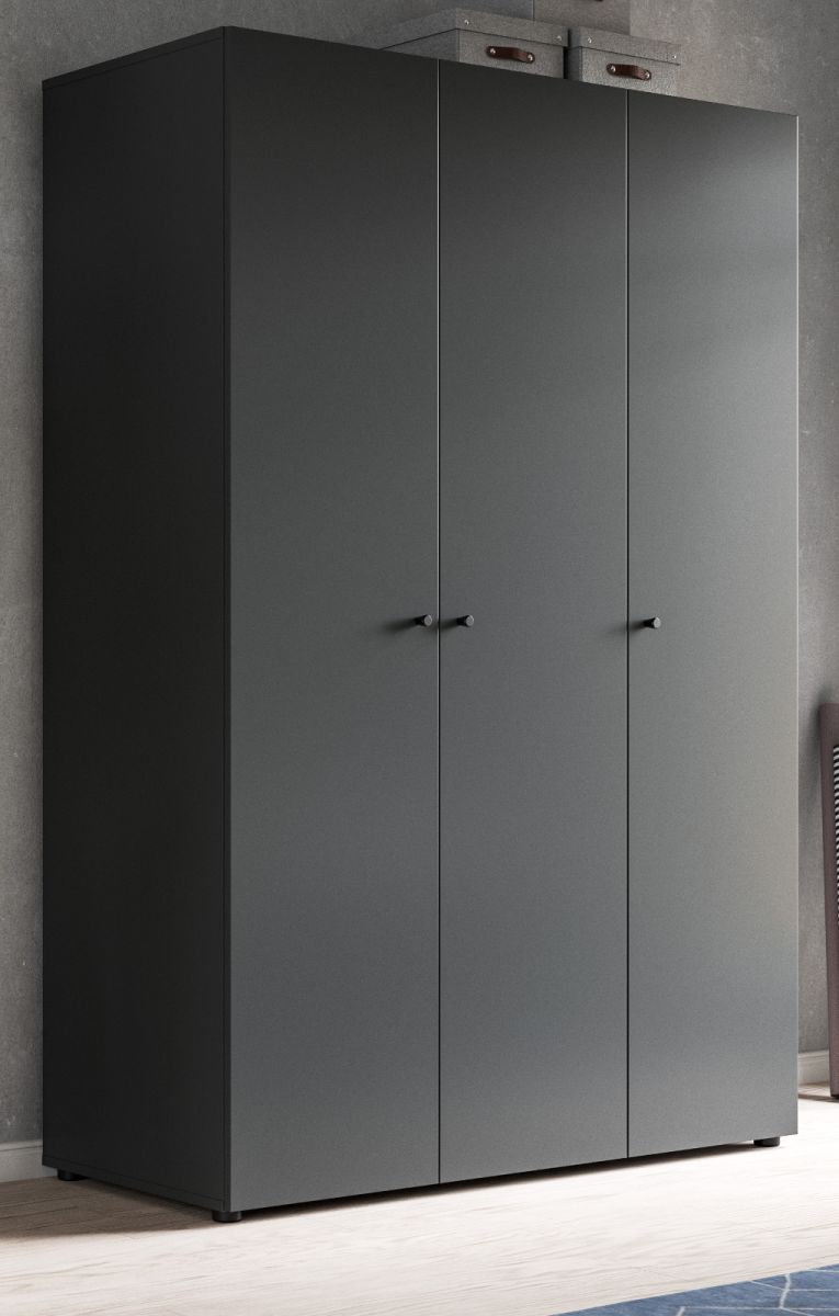 Kleiderschrank 3-türig Carter in grau 120 x 176 cm