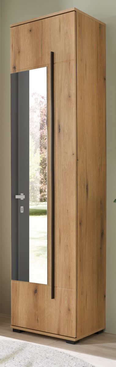 Schuhschrank mit Spiegel Design-D in Evoke Eiche 50 x 200 cm