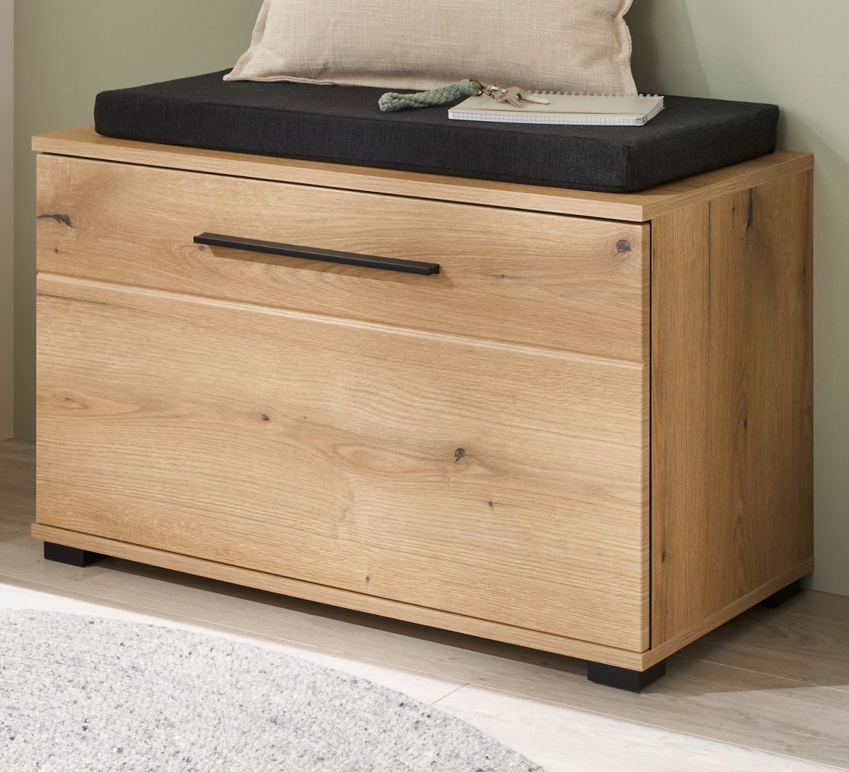 Garderobe Sitzbank Design-D in Evoke Eiche 80 cm