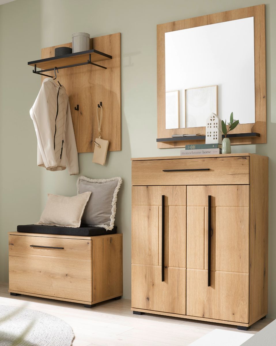 Garderobe Set 5-tlg. Design-D in Evoke Eiche 170 x 200 cm