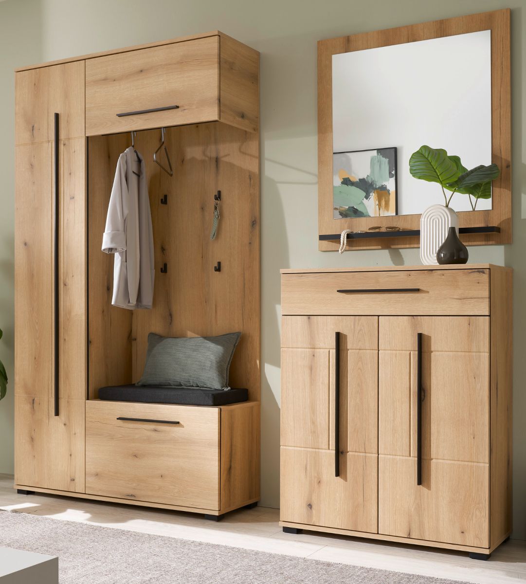 Garderobe Set 4-tlg. Design-D in Evoke Eiche 200 x 200 cm