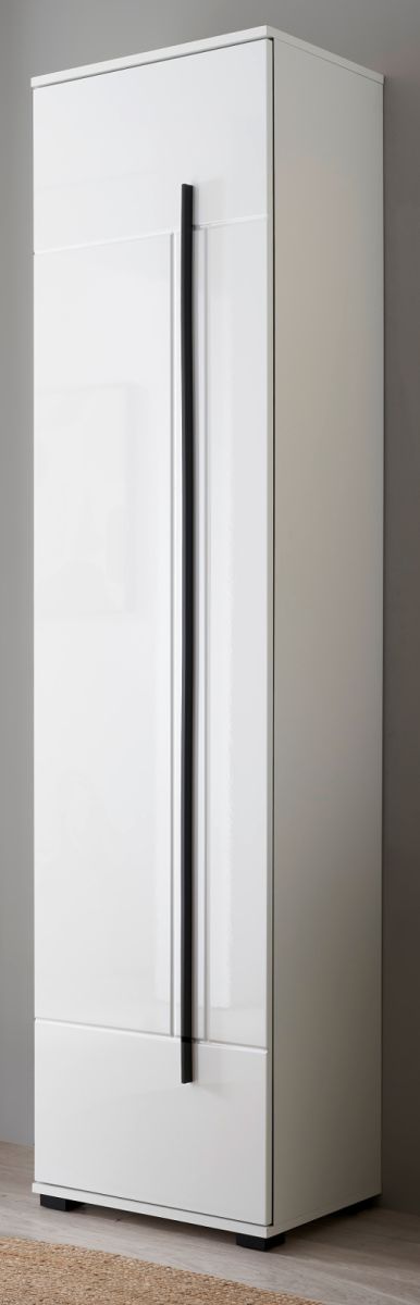 Schuhschrank Design-D in weiß Hochglanz 50 x 200 cm
