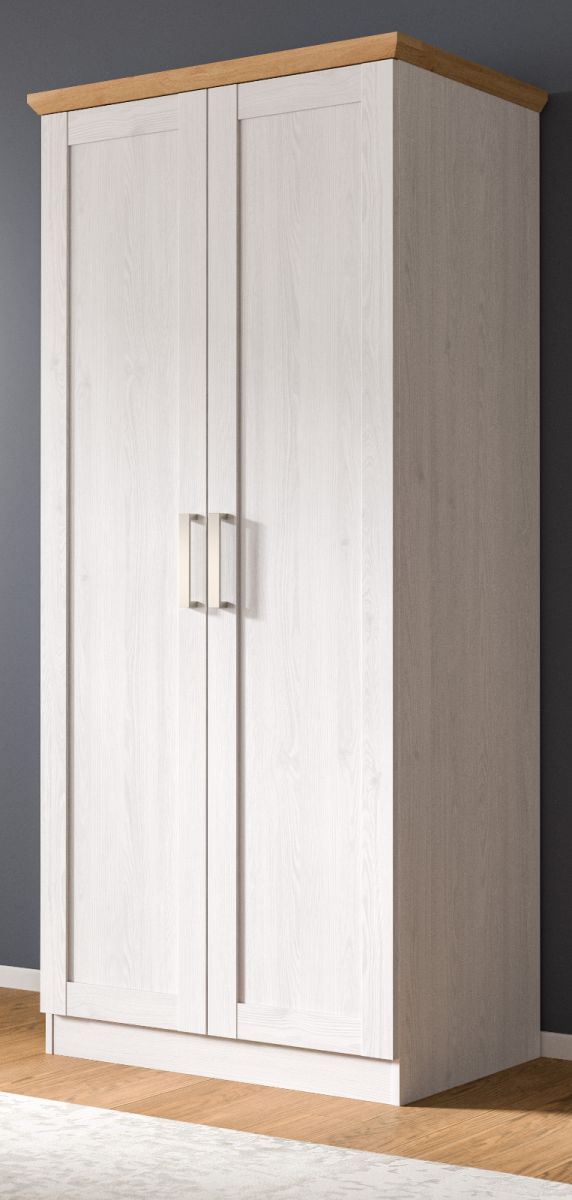 Kleiderschrank Mirano in weiß Lärche Landhaus 84 x 185 cm