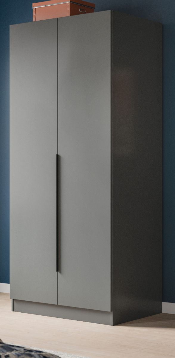 Kleiderschrank 2-türig Swan in grau 80 x 181 cm