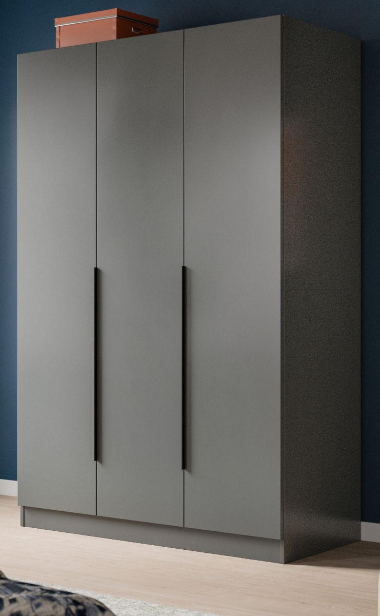 Kleiderschrank 3-türig Swan in grau 120 x 181 cm