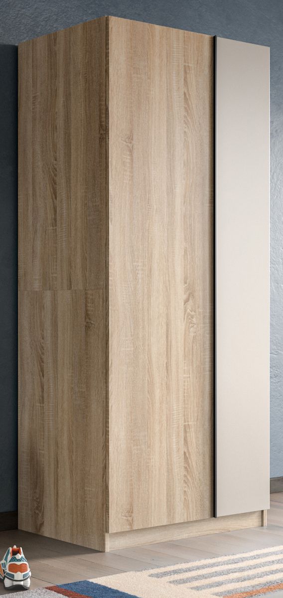 Kleiderschrank 2-türig Girona in Eiche und Kaschmir 80 x 183 cm