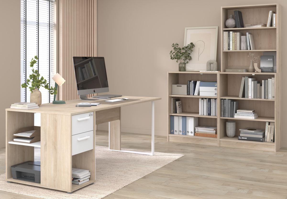 Büromöbel Set 5-tlg. StartUP in Eiche und weiß