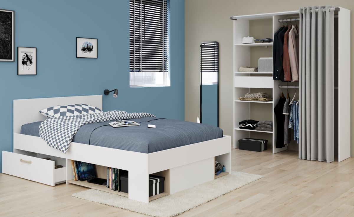 Parisot Kinderzimmer und Jugendzimmer Achille in weiß und Eiche Set 2-tlg.