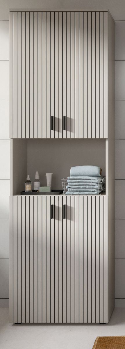 Badezimmer Hochschrank Livia in Kaschmir 60 x 192 cm