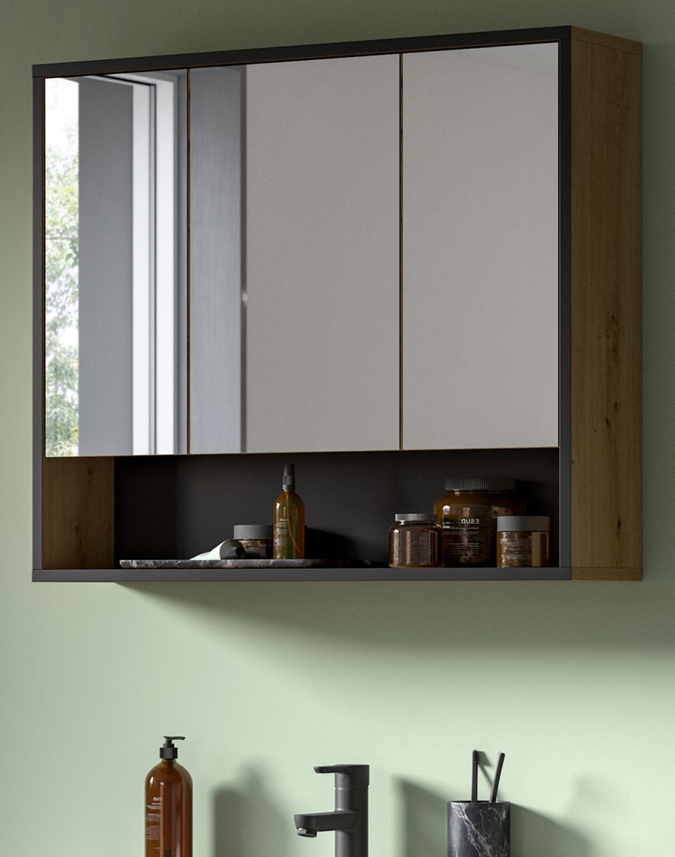 Badezimmer Spiegelschrank Scana in Artisan Eiche 80 cm