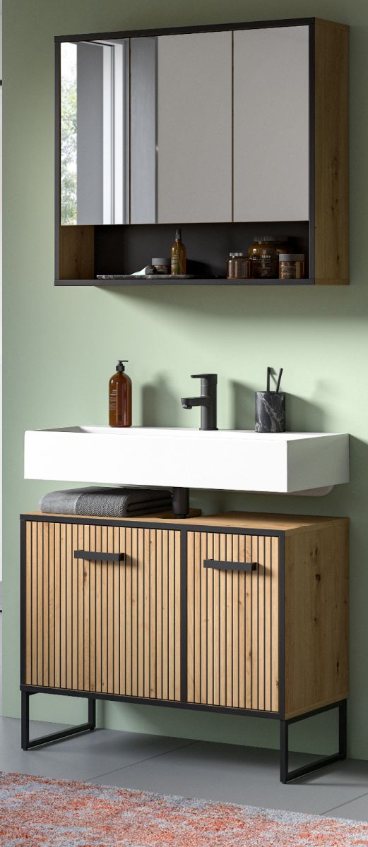 Badmöbel Set 2-teilig Scana in Eiche 80 x 192 cm