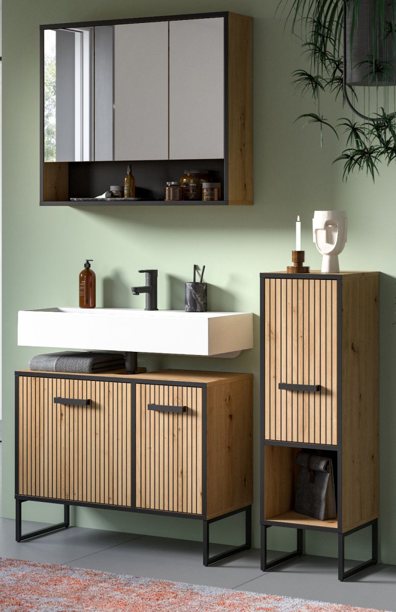 Badmöbel Set 3-teilig Scana in Eiche 125 x 192 cm