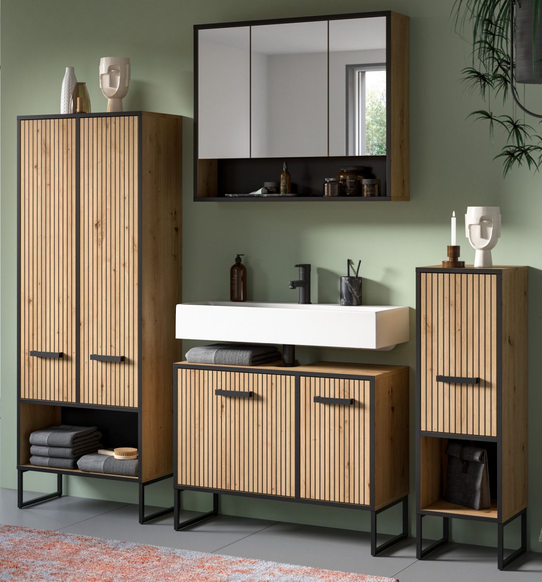 Badmöbel Set 4-teilig Scana in Eiche 199 x 192 cm