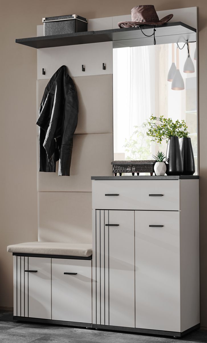 Garderobe Set Vektor in Kaschmir und schwarz 120 x 203 cm