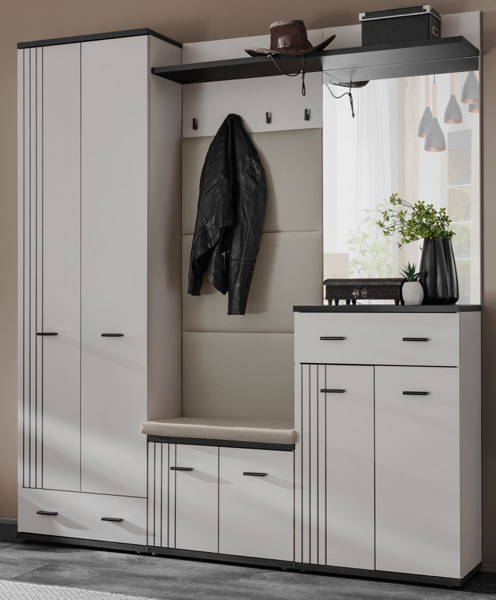 Garderobe Set Vektor in Kaschmir und schwarz 180 x 203 cm