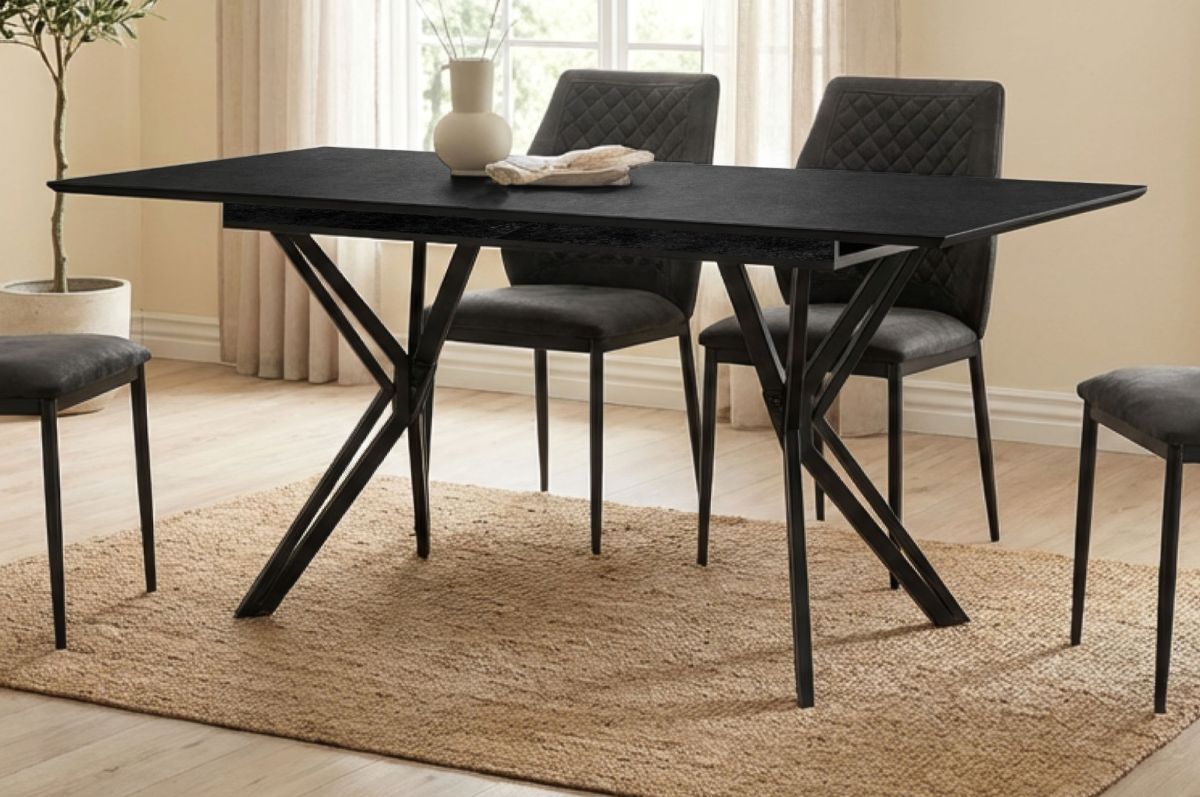 Esstisch Como in dunkel Grau Steinoptik ausziehbar 160 - 200 x 90 cm