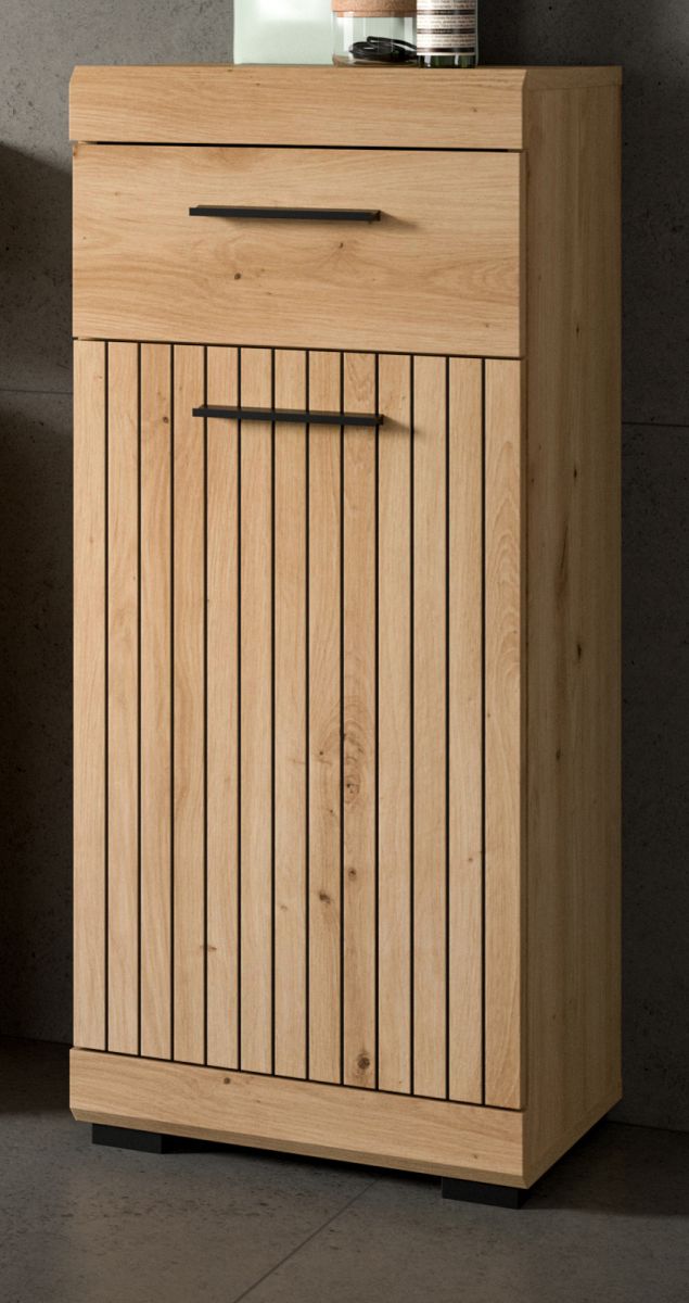 Badezimmer Kommode Shawn in Eiche 37 x 88 cm