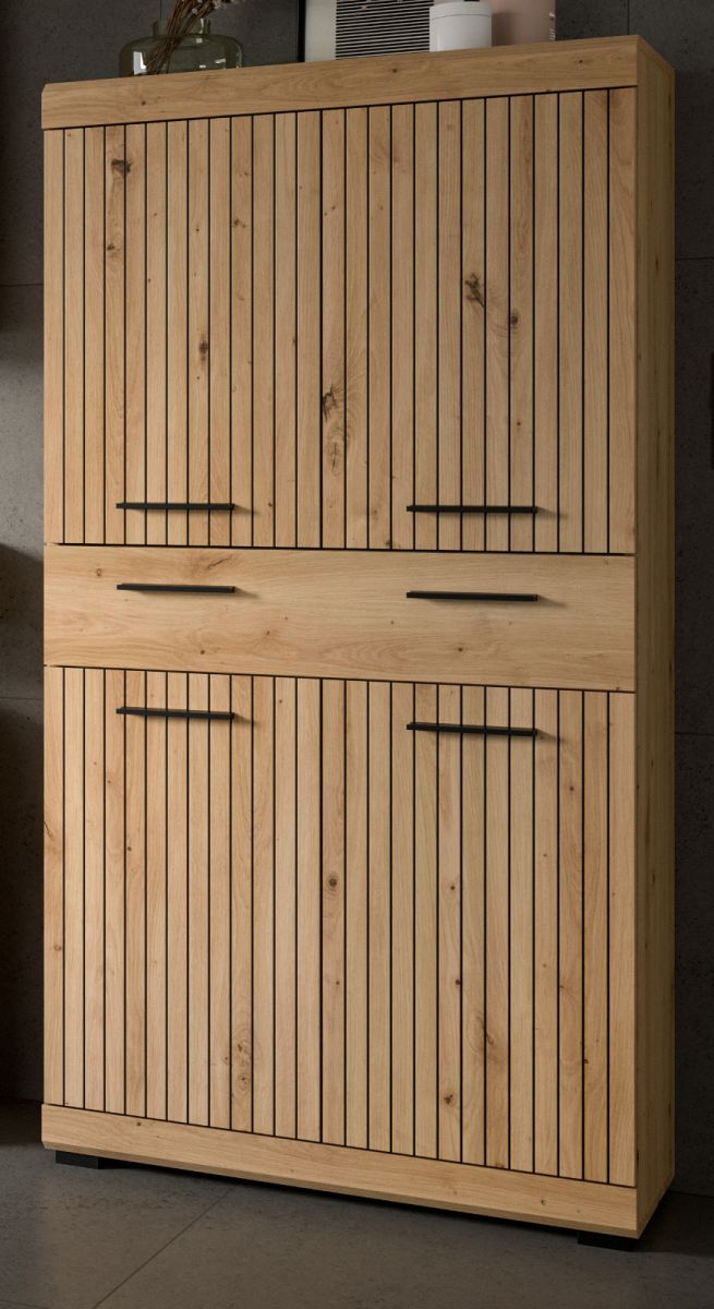 Badezimmer Midischrank Shawn in Eiche 74 x 143 cm