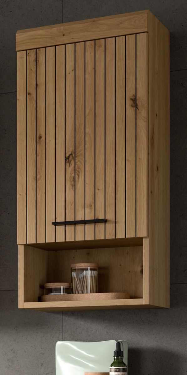Badezimmer Hängeschrank Shawn in Eiche 37 x 79 cm
