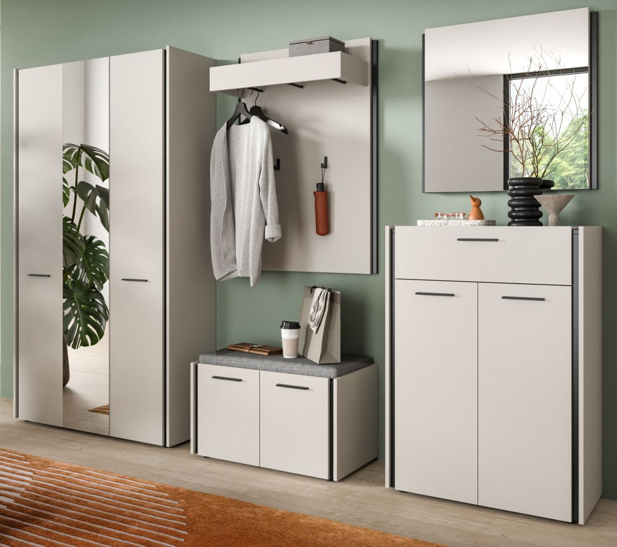 Garderobe Set 5-tlg. Nevia in kaschmir 287 cm