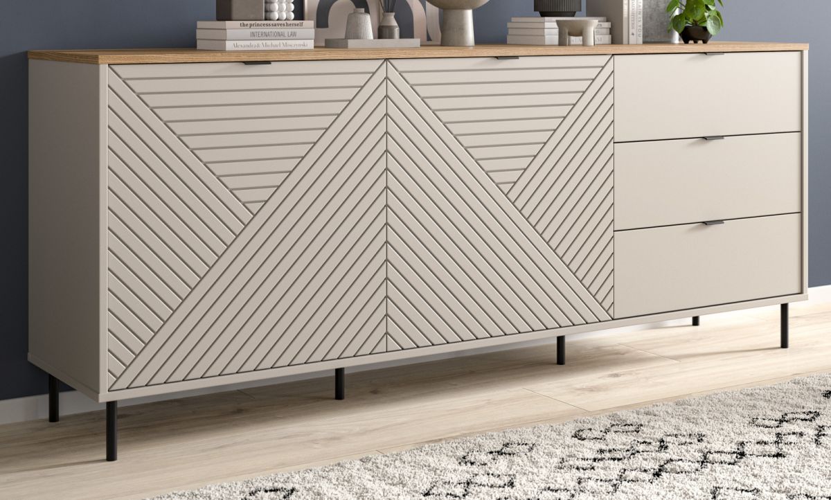 Sideboard Bente in Kaschmir und Eiche 184 cm