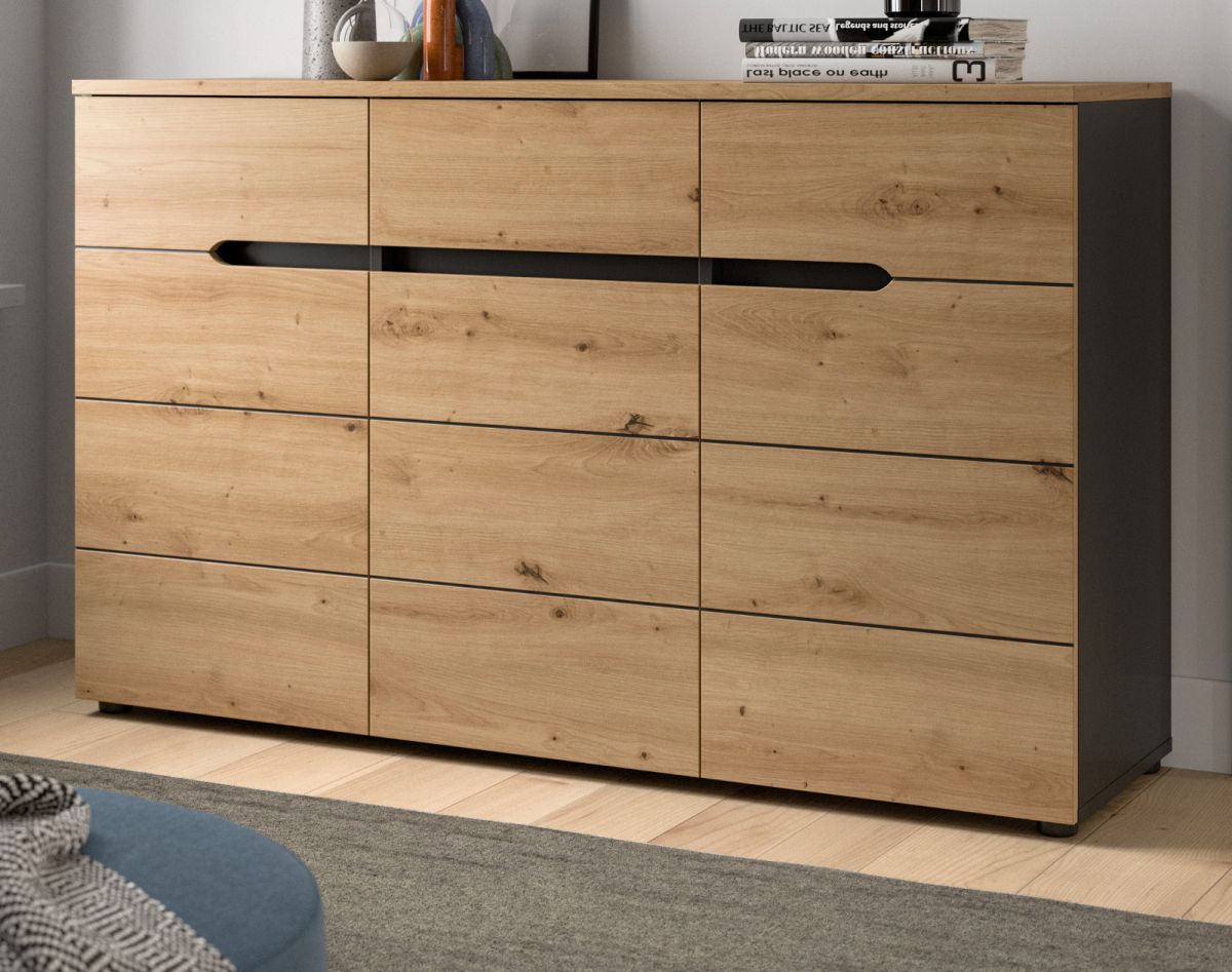 Sideboard Cooper in Eiche und grau 130 cm