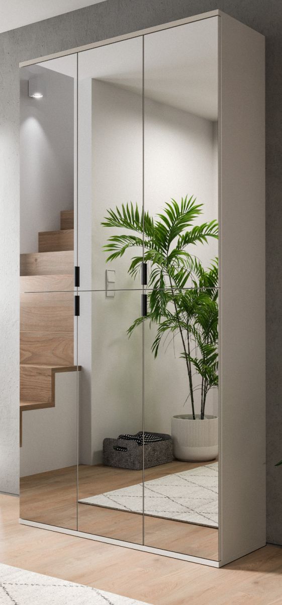 Garderobenschrank mit Spiegel Line-Up in kaschmir 91 x 193 cm